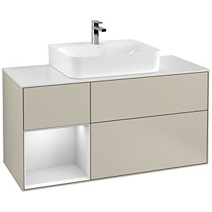 Villeroy and Boch Finion Villeroy and Boch Finion F161MTHH 120cm, cover plate white matt, shelf left white matt lacquer, Sand Matt Lacquer