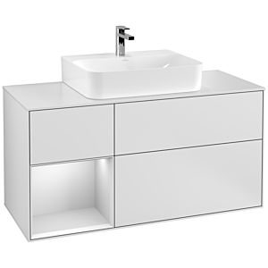 Villeroy and Boch Finion Villeroy and Boch Finion F161MTMT 120cm, cover plate white matt, shelf left white matt lacquer, white matt lacquer