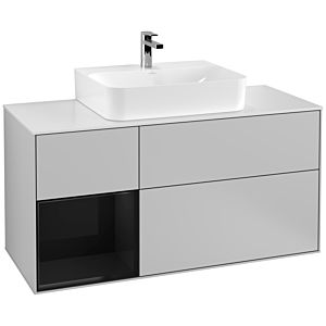 Villeroy and Boch Finion Villeroy and Boch Finion F161PHGJ 120cm, cover plate white matt, shelf left Glossy Black Lacquer , light gray matt