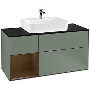 Villeroy and Boch Finion Villeroy and Boch Finion F162GNGM 120cm, cover plate black matt, shelf left Olive Matt Lacquer veneer, Olive Matt Lacquer