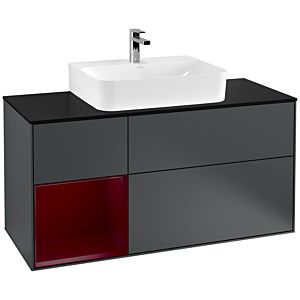 Villeroy and Boch Finion Villeroy and Boch Finion F162HBHG 120cm, cover plate black matt, shelf left Peony , Midnight Blue Matt Lacquer