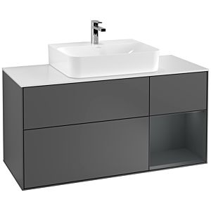 Villeroy and Boch Finion Villeroy and Boch Finion F171HGGK 120cm, cover plate white matt, shelf on the right Midnight Blue Matt Lacquer , anthracite matt