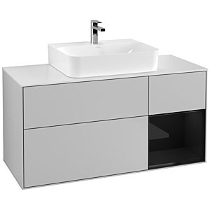 Villeroy and Boch Finion Villeroy and Boch Finion F171PHGJ 120cm, cover plate matt white, shelf on the right Glossy Black Lacquer , light gray matt