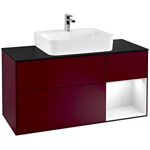 Villeroy and Boch Finion Villeroy and Boch Finion F172GFHB 120cm, cover plate black matt, shelf on the right Glossy white lacquer, Peony Matt
