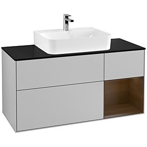 Villeroy and Boch Finion Villeroy and Boch Finion F172GNGJ 120cm, cover plate black matt, shelf right walnut veneer, light gray matt
