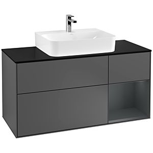 Villeroy and Boch Finion Villeroy and Boch Finion F172HGGK 120cm, cover plate black matt, shelf on the right Midnight Blue Matt Lacquer , anthracite matt