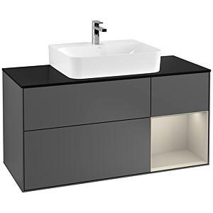 Villeroy and Boch Finion Villeroy and Boch Finion F172HHGK 120cm, cover plate black matt, shelf on the right Sand matt, anthracite matt