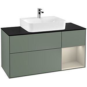 Villeroy and Boch Finion Villeroy and Boch Finion F172HHGM 120cm, cover plate black matt, shelf on the right Sand matt, Olive Matt Lacquer