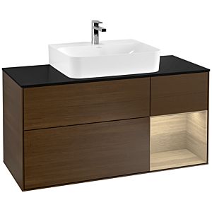 Villeroy and Boch Finion Villeroy and Boch Finion F172PCGN 120cm, black matt cover plate, right shelf Oak Veneer , Oak Veneer veneer