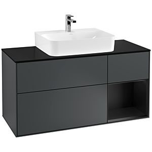 Villeroy and Boch Finion Villeroy and Boch Finion F172PDHG 120cm, cover plate black matt, shelf on the right black matt lacquer, Midnight Blue Matt Lacquer