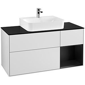 Villeroy and Boch Finion Villeroy and Boch Finion F172PDMT 120cm, cover plate black matt, shelf on the right black matt lacquer, white matt lacquer