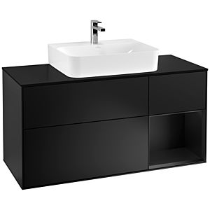 Villeroy and Boch Finion Villeroy and Boch Finion F172PDPD 120cm, cover plate black matt, shelf on the right black matt lacquer, black matt lacquer