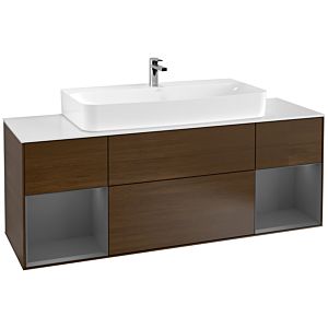 Villeroy and Boch Finion Villeroy and Boch Finion F211GKGN 160cm, cover plate matt white, shelves anthracite matt lacquer, walnut veneer