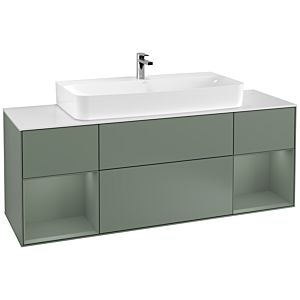 Villeroy and Boch Finion Villeroy and Boch Finion F211GMGM 160cm, cover plate white matt, shelves olive matt lacquer, Olive Matt Lacquer