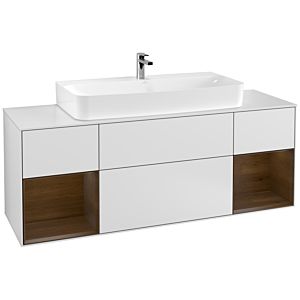Villeroy and Boch Finion Villeroy and Boch Finion F211GNMT 160cm, cover plate matt white, shelves walnut veneer, matt white lacquer