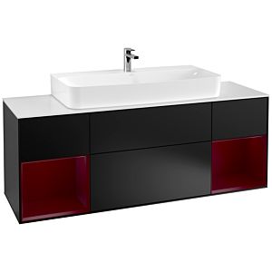 Villeroy and Boch Finion Villeroy and Boch Finion F211HBPD 160cm, cover plate white matt, shelves Peony matt lacquer, black matt lacquer