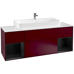 Villeroy and Boch Finion Villeroy and Boch Finion F211PDHB 160cm, cover plate matt white, shelves matt black lacquer, Peony Matt