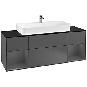 Villeroy and Boch Finion Villeroy and Boch Finion F212GKGK 160cm, cover plate black matt, shelves Anthracite matt lacquer, Anthracite matt