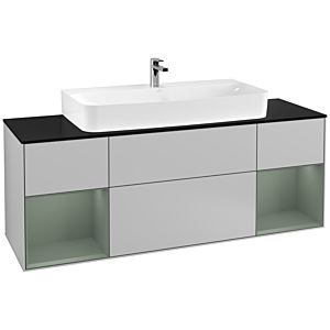 Villeroy and Boch Finion Villeroy and Boch Finion F212GMGJ 160cm, cover plate black matt, shelves olive matt lacquer, light gray matt