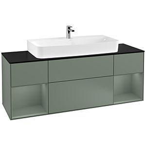 Villeroy and Boch Finion Villeroy and Boch Finion F212GMGM 160cm, cover plate black matt, shelves olive matt lacquer, Olive Matt Lacquer