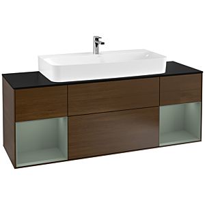 Villeroy and Boch Finion Villeroy and Boch Finion F212GMGN 160cm, cover plate black matt, shelves olive matt lacquer, walnut veneer
