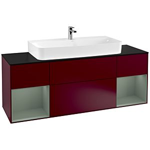 Villeroy and Boch Finion Villeroy and Boch Finion F212GMHB 160cm, cover plate black matt, shelves olive matt lacquer, Peony Matt