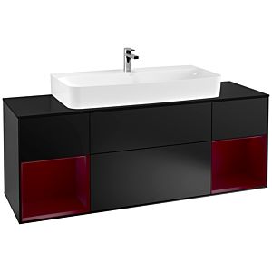 Villeroy and Boch Finion Villeroy and Boch Finion F212HBPD 160cm, black matt cover plate, Peony matt lacquer shelves, black matt lacquer
