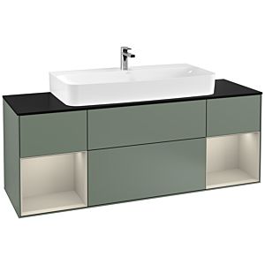 Villeroy and Boch Finion Villeroy and Boch Finion F212HHGM 160cm, cover plate black matt, shelves sand matt lacquer, Olive Matt Lacquer