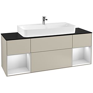 Villeroy and Boch Finion Villeroy and Boch Finion F212MTHH 160cm, cover plate black matt, shelves white matt lacquer, Sand Matt Lacquer