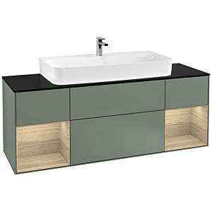 Villeroy and Boch Finion Villeroy and Boch Finion F212PCGM 160cm, cover plate black matt, shelves Oak Veneer , Olive Matt Lacquer