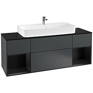 Villeroy and Boch Finion Villeroy and Boch Finion F212PDHG 160cm, cover plate black matt, shelves black matt lacquer, Midnight Blue Matt Lacquer