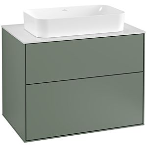 Villeroy et Boch Finion Villeroy et Boch F22100GM 80x60,3cm, plaque de finition blanc mat, Olive Matt Lacquer