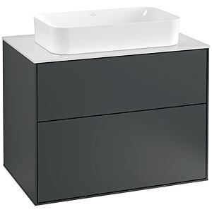 Villeroy et Boch Finion Villeroy et Boch F22100HG 80x60,3cm, plaque de finition blanc mat, Midnight Blue Matt Lacquer