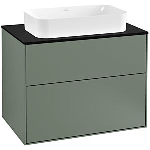 Villeroy et Boch Finion Villeroy et Boch F22200GM 80x60,3cm, plaque de finition noir mat, Olive Matt Lacquer