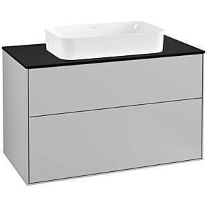 Villeroy und Boch Finion Waschtischunterschrank F23200GJ 100x60,3cm, Abdeckplatte black matt, Light grey matt