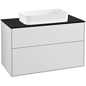 Villeroy et Boch Finion Villeroy et Boch F23200MT 100x60,3cm, plaque de finition noir mat, laqué blanc mat