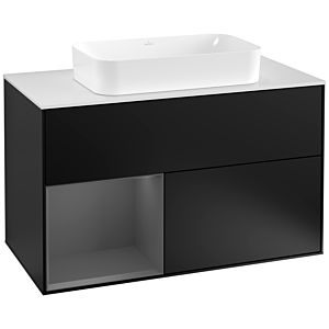 Villeroy and Boch Finion Villeroy and Boch Finion F241GKPD 100x60.3cm, cover plate matt white, shelf left anthracite matt, black matt lacquer