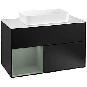 Villeroy and Boch Finion Villeroy and Boch Finion F241GMPD 100x60.3cm, cover plate white matt, shelf left Olive Matt Lacquer , black matt lacquer