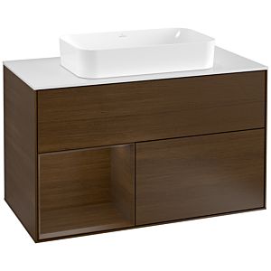 Villeroy and Boch Finion Villeroy and Boch Finion F241GNGN 100x60.3cm, cover plate matt white, shelf left Walnut veneer, Walnut veneer