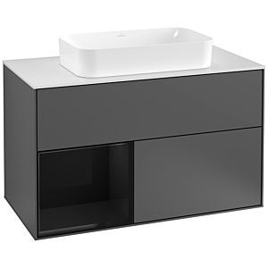 Villeroy and Boch Finion Villeroy and Boch Finion F241PHGK 100x60.3cm, cover plate white matt, shelf left Glossy Black Lacquer , anthracite matt