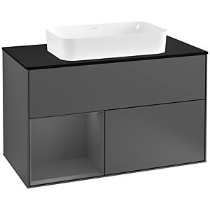 Villeroy and Boch Finion Villeroy and Boch Finion F242GKGK 100x60.3cm, cover plate black matt, shelf left Anthracite matt, Anthracite matt