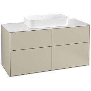 Villeroy und Boch Finion Waschtischunterschrank F26100HH 120x60,3cm, Abdeckplatte white matt, Sand Matt Lacquer