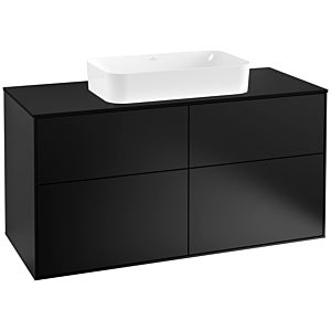 Villeroy und Boch Finion Waschtischunterschrank F26200PD 120x60,3cm, Abdeckplatte black matt, Black matt lacquer