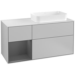 Villeroy and Boch Finion Villeroy and Boch Finion F271GKGJ 120cm, cover plate white matt, shelf left anthracite matt, light gray matt
