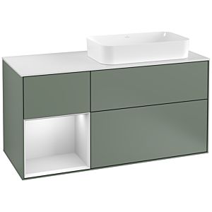 Villeroy and Boch Finion Villeroy and Boch Finion F271MTGM 120cm, cover plate white matt, shelf left white matt lacquer, Olive Matt Lacquer