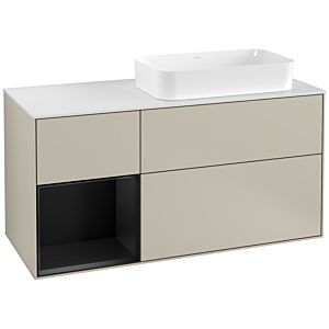Villeroy and Boch Finion Villeroy and Boch Finion F271PDHH 120cm, cover plate white matt, shelf left black matt lacquer, Sand Matt Lacquer