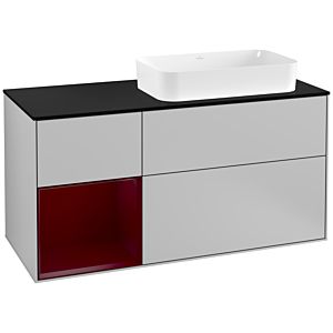 Villeroy and Boch Finion Villeroy and Boch Finion F272HBGJ 120cm, cover plate black matt, shelf on the left Peony , light gray matt