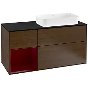 Villeroy and Boch Finion Villeroy and Boch Finion F272HBGN 120cm, cover plate black matt, shelf left Peony , Peony veneer