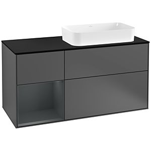 Villeroy and Boch Finion Villeroy and Boch Finion F272HGGK 120cm, cover plate black matt, shelf left Midnight Blue Matt Lacquer , anthracite matt