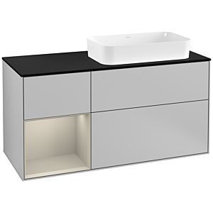 Villeroy and Boch Finion Villeroy and Boch Finion F272HHGJ 120cm, cover plate black matt, shelf left Sand Matt Lacquer , light gray matt